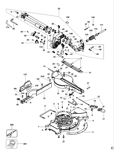 DEWALT Ersatzteile GEHRUNGSSÄGE DW017 Typ: 1 QW