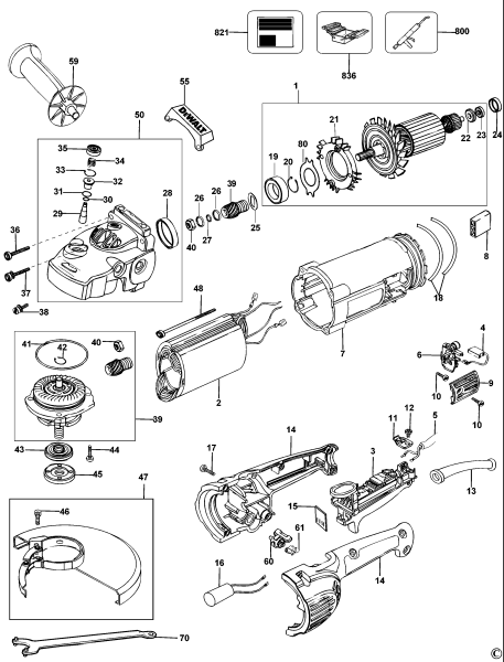 DEWALT Ersatzteile WINKELSCHLEIFER D28432C Typ: 1 QS