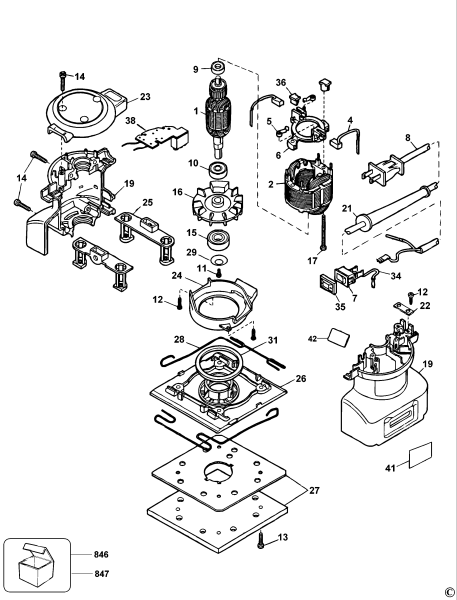 DEWALT Ersatzteile SCHLEIFER DW411 Typ: 4 QS