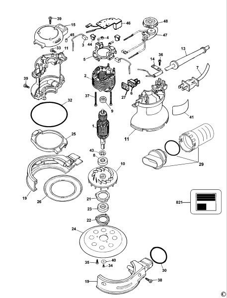 DEWALT Ersatzteile SCHLEIFER DW423 Typ: 4 QS