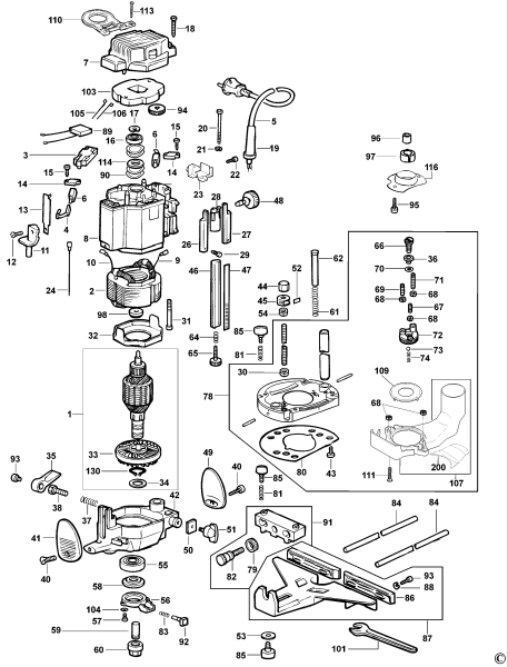 DEWALT Ersatzteile HOHLFRÄSER DW625E Typ: 5 QS