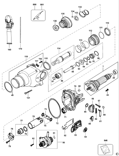 DEWALT Ersatzteile HAMMER D25203K Typ: 1 QS