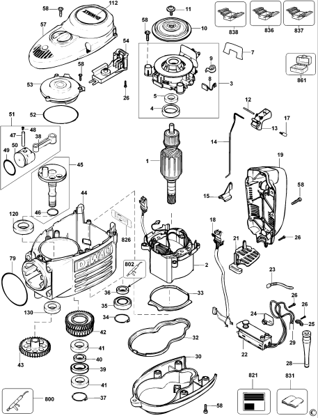 DEWALT Ersatzteile MEISSELHAMMER D25900K Typ: 2 QS