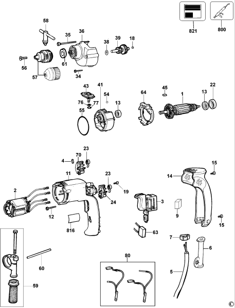 DEWALT Ersatzteile BOHRER DW206 Typ: 2 QS
