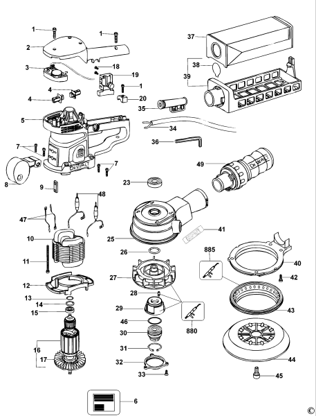 DEWALT Ersatzteile SCHLEIFER D26410 Typ: 1 QS