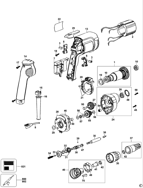 DEWALT Ersatzteile SCHRAUBENDREHER DW257 Typ: 4 XJ