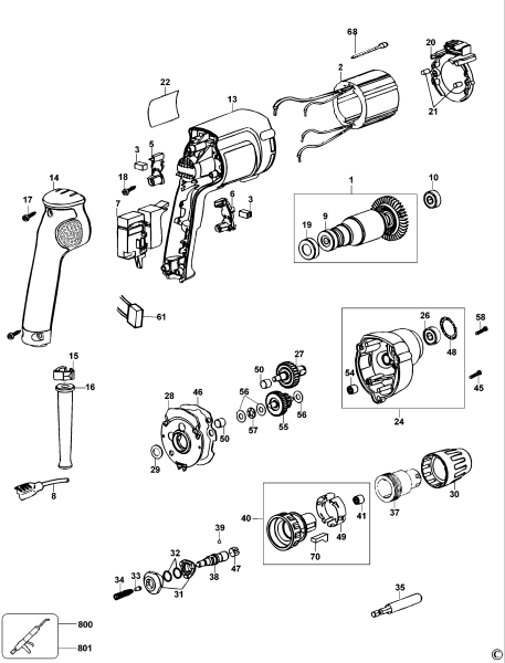DEWALT Ersatzteile SCHRAUBENDREHER DW264K Typ: 2 QS