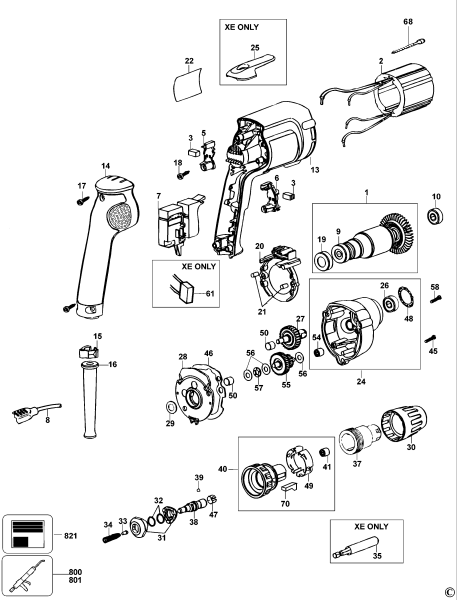 DEWALT Ersatzteile SCHRAUBENDREHER DW266 Typ: 3 XJ