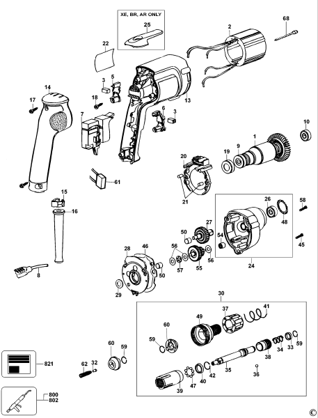 DEWALT Ersatzteile SCHRAUBENDREHER DW268K Typ: 4 QS