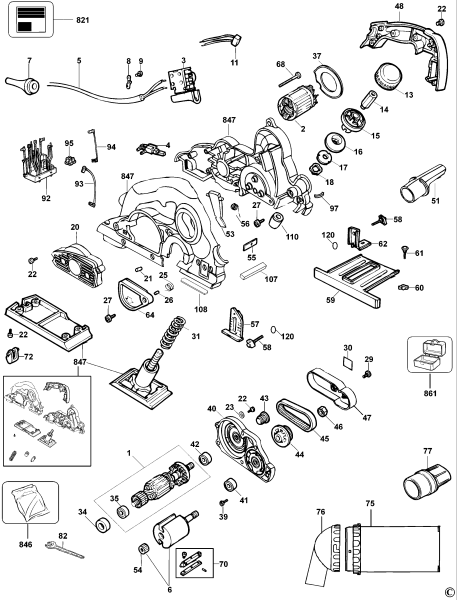 DEWALT Ersatzteile HOBELMASCHINE D26501 Typ: 1 QS