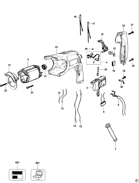 DEWALT Ersatzteile HAMMER D25101K Typ: 2 QS