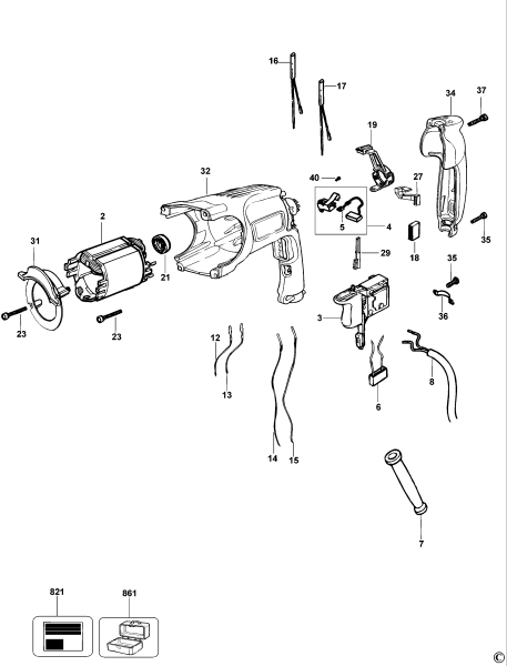 DEWALT Ersatzteile DREHHAMMER D25102K Typ: 2 QS