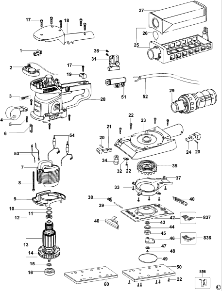 DEWALT Ersatzteile SCHLEIFER D26422 Typ: 1 QS