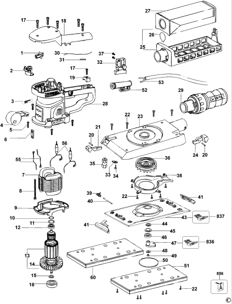 DEWALT Ersatzteile SCHLEIFER D26421 Typ: 1 QS