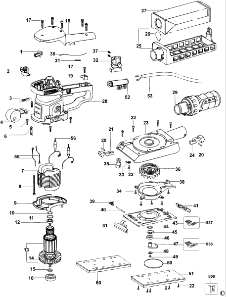 DEWALT Ersatzteile SCHLEIFER D26423 Typ: 1 QS