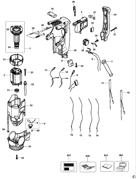 DEWALT Ersatzteile HAMMER D25303K Typ: 2 QS