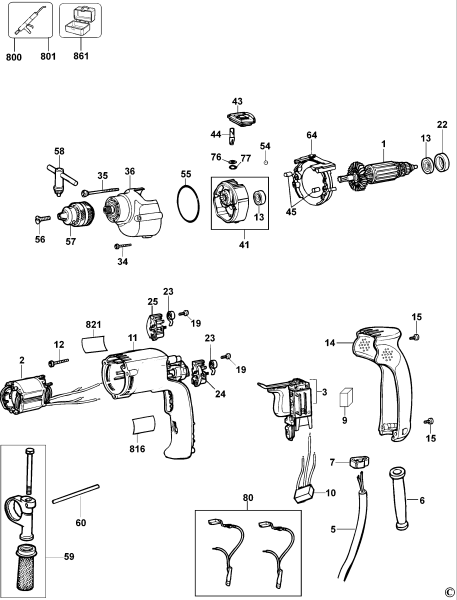 DEWALT Ersatzteile BOHRHAMMER D21710 Typ: 1 QS