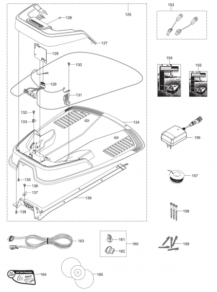 GARDENA Ersatzteile Ladestation Mähroboter R45Li 4071-48Baujahr Nov. 2013 - 2015Seriennummer 134500000 bis 155299999