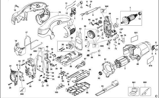 DEWALT Ersatzteile STICHSÄGE DW331 Typ: 1 QS