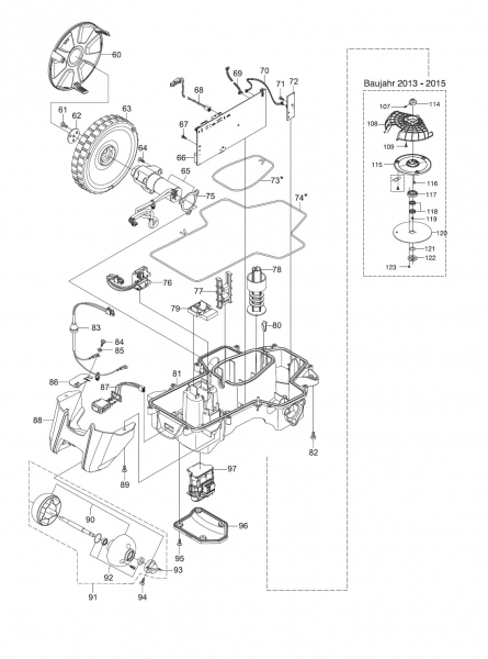GARDENA Ersatzteile Unterteile Mähroboter R80Li 4069-20Baujahr 2013 - 2015bis Seriennummer 154499999