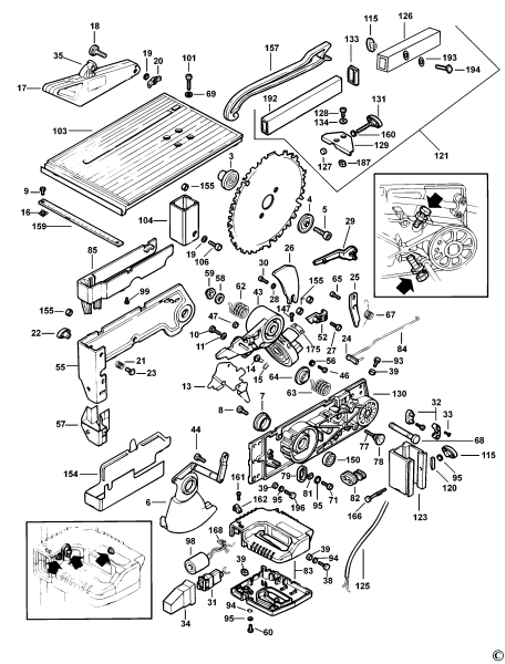 DEWALT Ersatzteile TISCH SAGEN DW711 Typ: 2 QS