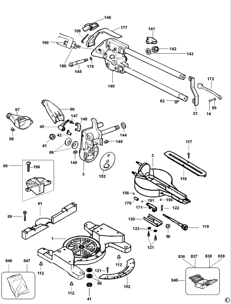 DEWALT Ersatzteile GEHRUNGSSÄGE DW707 Typ: 2 QS