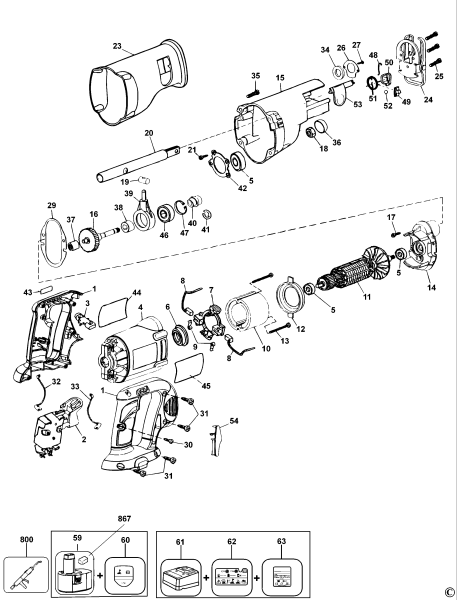 DEWALT Ersatzteile SCHNITTSÄGE DC380 Typ: 1 QW