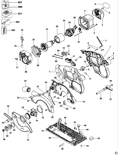 DEWALT Ersatzteile KREISSGE DC390 Typ: 1 QW