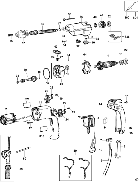 DEWALT Ersatzteile BOHRER D21721 Typ: 1 QS