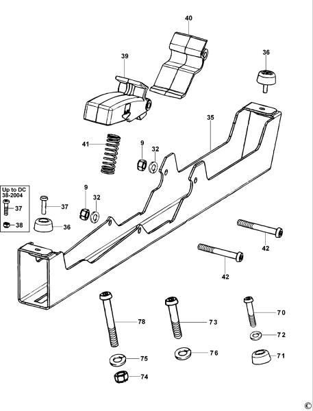 DEWALT Ersatzteile HALTERUNG DE7025 Typ: 1 XJ