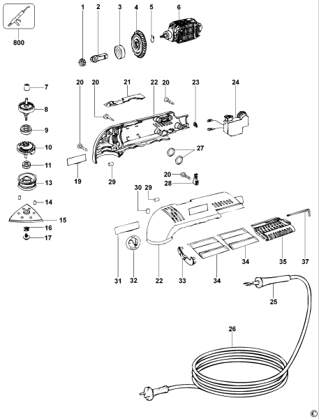 DEWALT Ersatzteile SCHLEIFER D26430 Typ: 1 QS