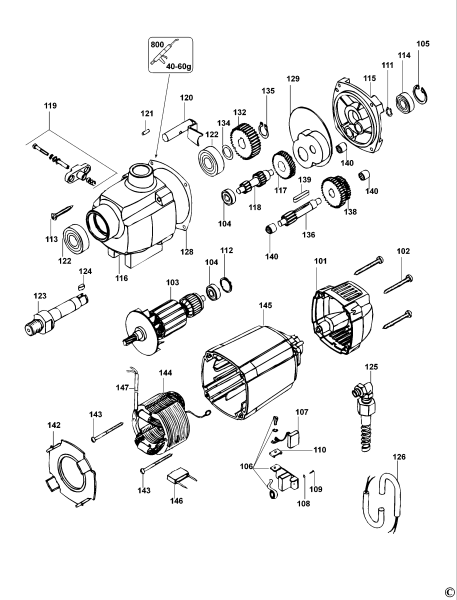 DEWALT Ersatzteile MAG. BOHRMA. STÄNDER D21620K Typ: 1 QS