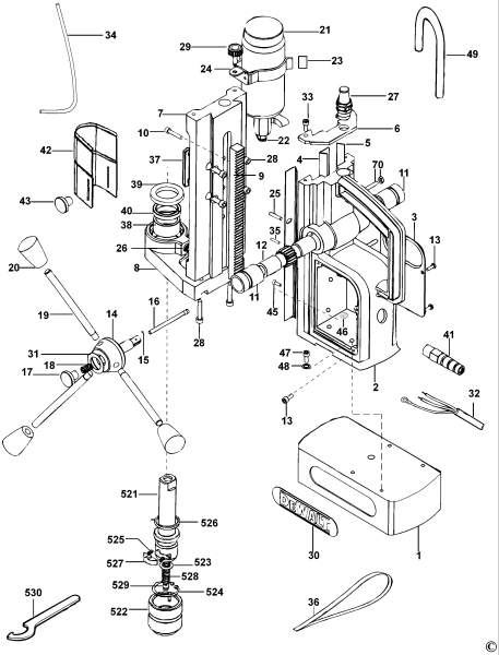 DEWALT Ersatzteile MAG. BOHRMA. STÄNDER D21620K Typ: 1 QS