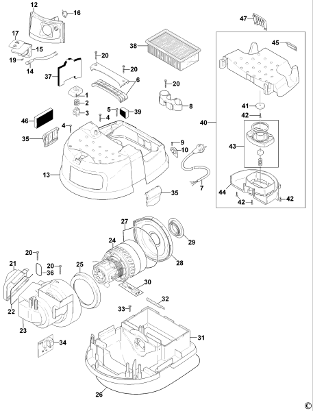 DEWALT Ersatzteile GEBLÄSE D27901 Typ: 1 QS