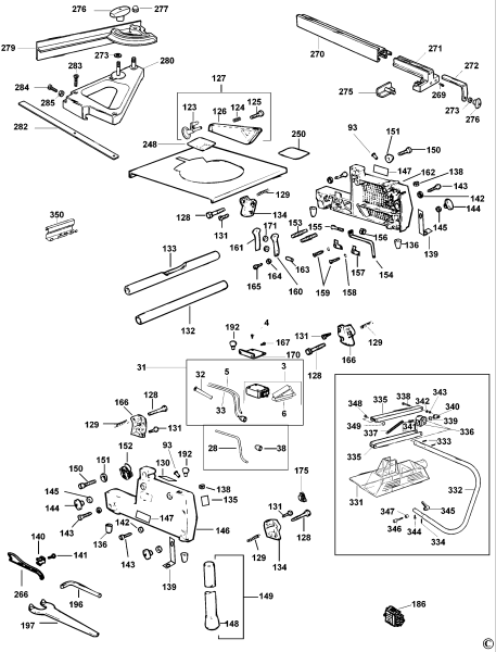 DEWALT Ersatzteile KAPP. UND GEHRUNGSSAGE DW743 Typ: 3 QS