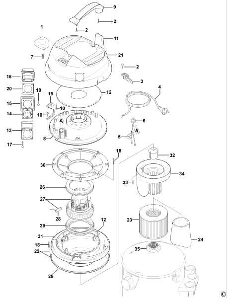 DEWALT Ersatzteile GEBLÄSE D27900 Typ: 1 QS
