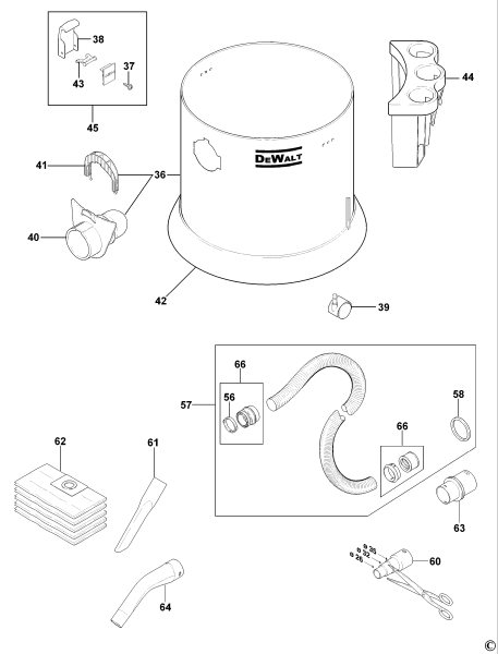 DEWALT Ersatzteile GEBLÄSE D27900 Typ: 1 QS