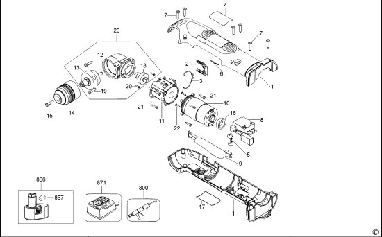 DEWALT Ersatzteile RIGHT ANGLE DRILL DW965 Typ: 3 QW