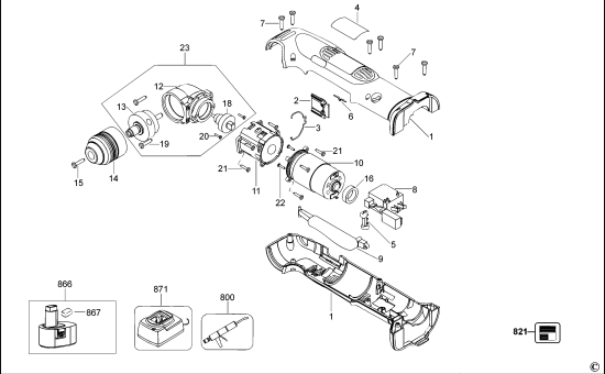 DEWALT Ersatzteile RIGHT ANGLE DRILL DW966 Typ: 3 QW