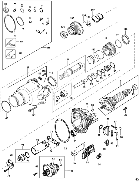 DEWALT Ersatzteile HAMMER D25103K Typ: 3 QS