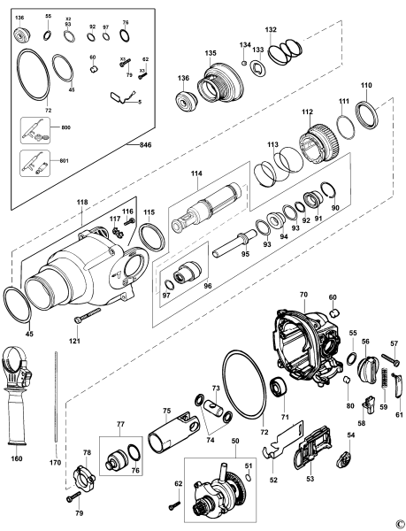 DEWALT Ersatzteile HAMMER D25303K Typ: 3 QS