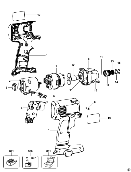 DEWALT Ersatzteile SCHLAGSCHRAUBENSCHL. DW056K Typ: 1 QW