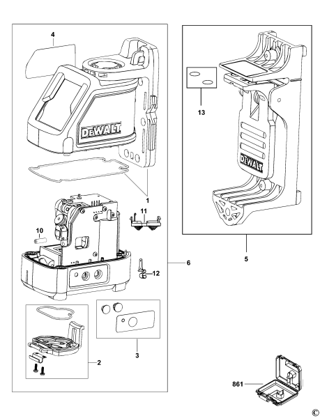 DEWALT Ersatzteile LASER DW087K Typ: 1 QW