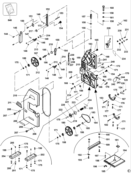 DEWALT Ersatzteile BANDSÄGE DW739 Typ: 2 QS