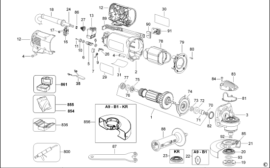 DEWALT Ersatzteile KLEINER WINKELSCHLEIFER D28111 Typ: 2 QS