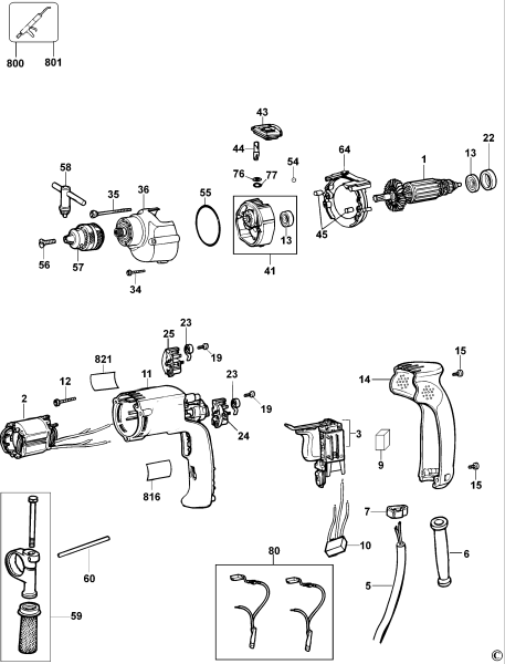 DEWALT Ersatzteile BOHRHAMMER D21710 Typ: 2 QS