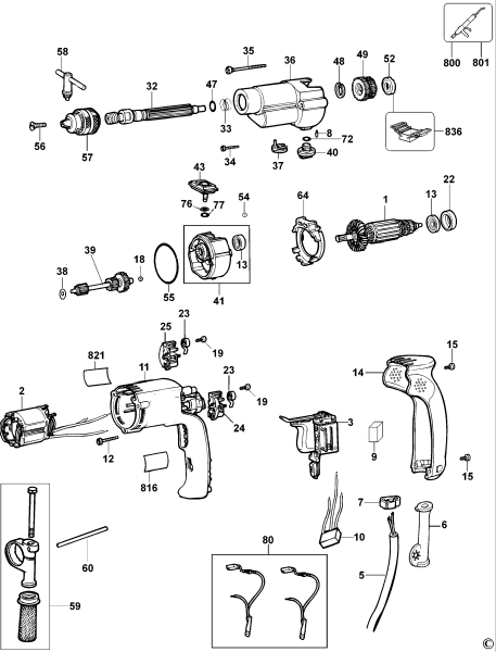 DEWALT Ersatzteile BOHRHAMMER D21720 Typ: 2 QS