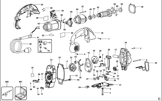 DEWALT Ersatzteile STICHSÄGE DW317K Typ: 1 XJ
