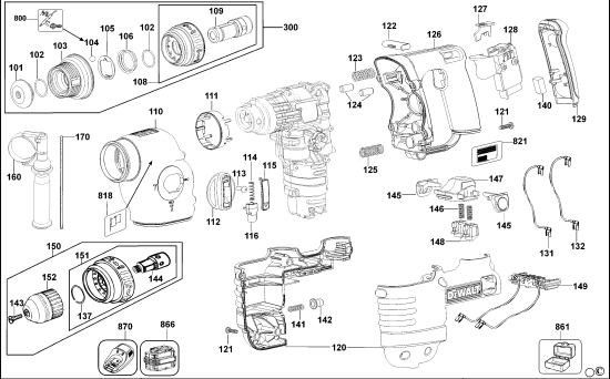 DEWALT Ersatzteile DREHHAMMER DC224K Typ: 1 QW