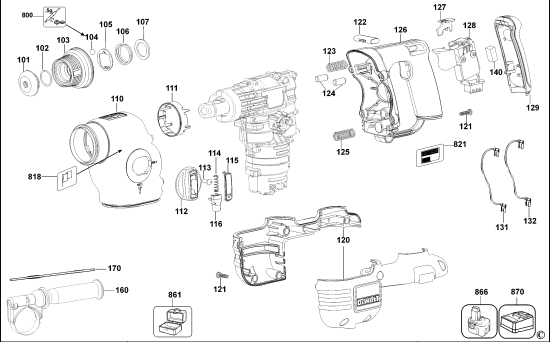 DEWALT Ersatzteile DREHHAMMER DC212K Typ: 1 QW